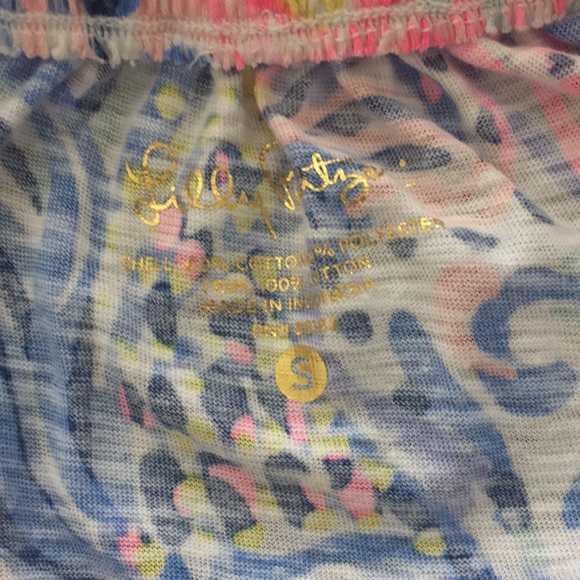 Lilly Pulitzer lace trim cotton off shoulder top S - Picture 7 of 10